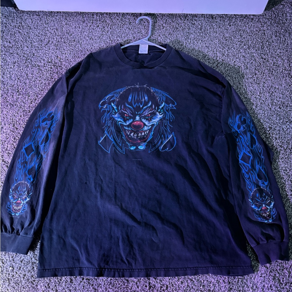 Size XL Clown Black Graphic Long Sleeve Shirt